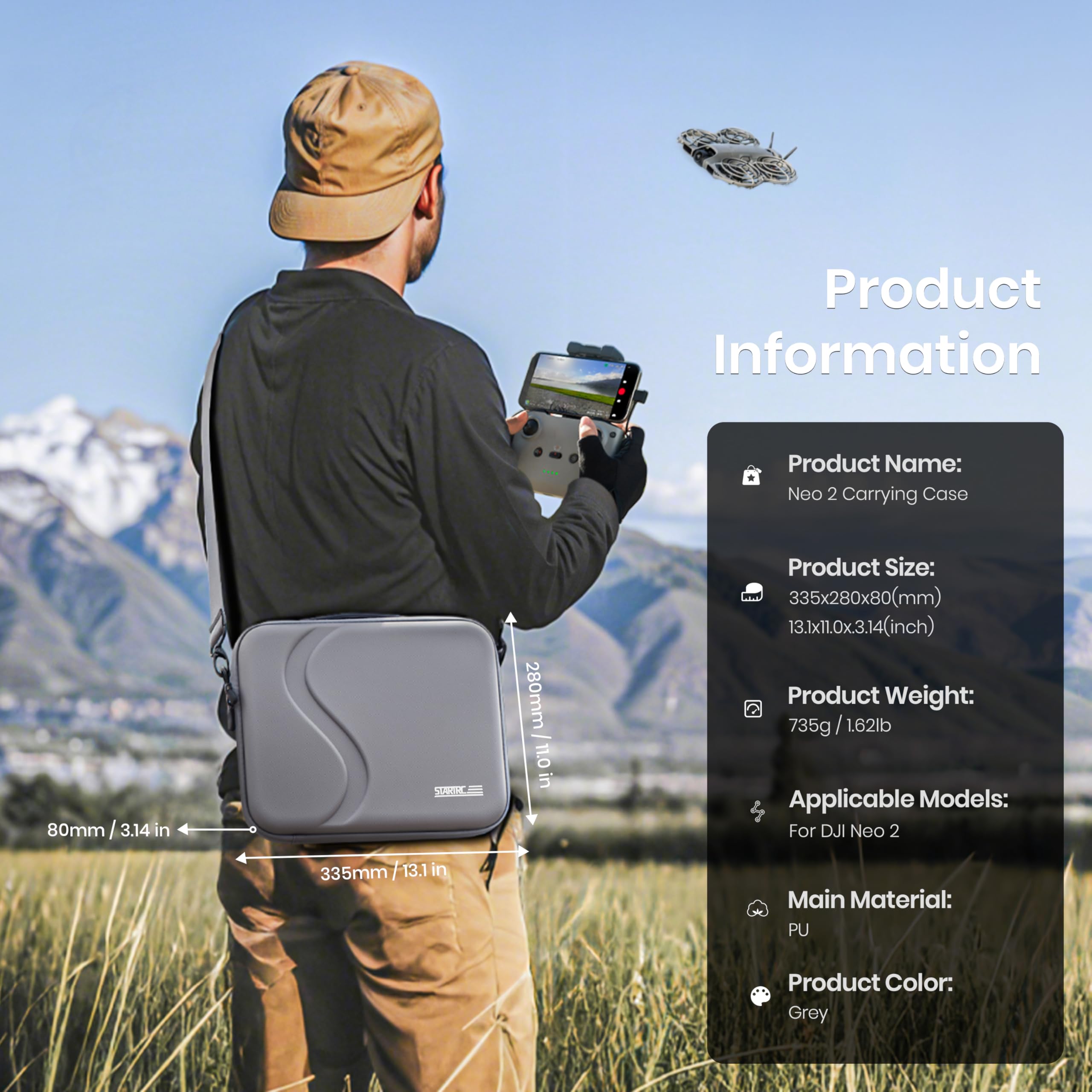 Carrying Case for DJI Neo 2 Ac - Drone Controller Hood ulasan dan harga