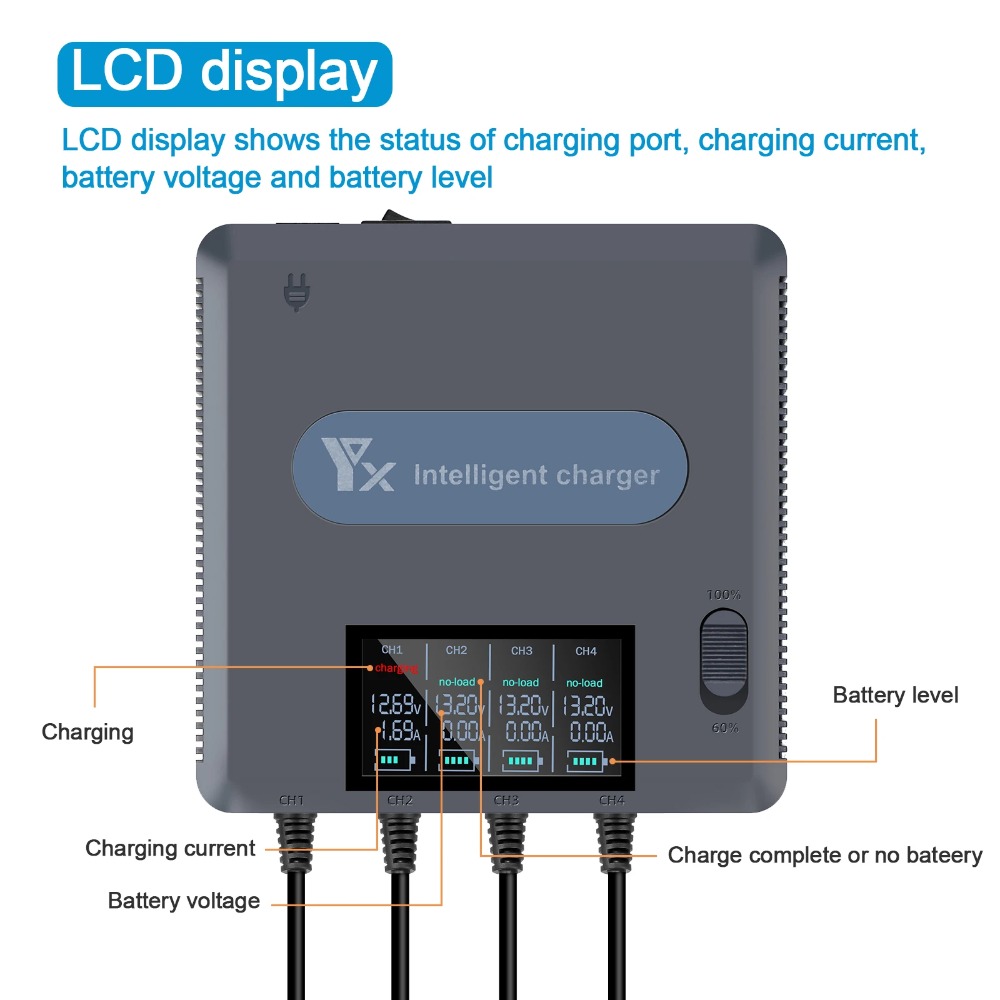 6 in 1 Digital display Battery - Drone Charging Hub ulasan dan harga