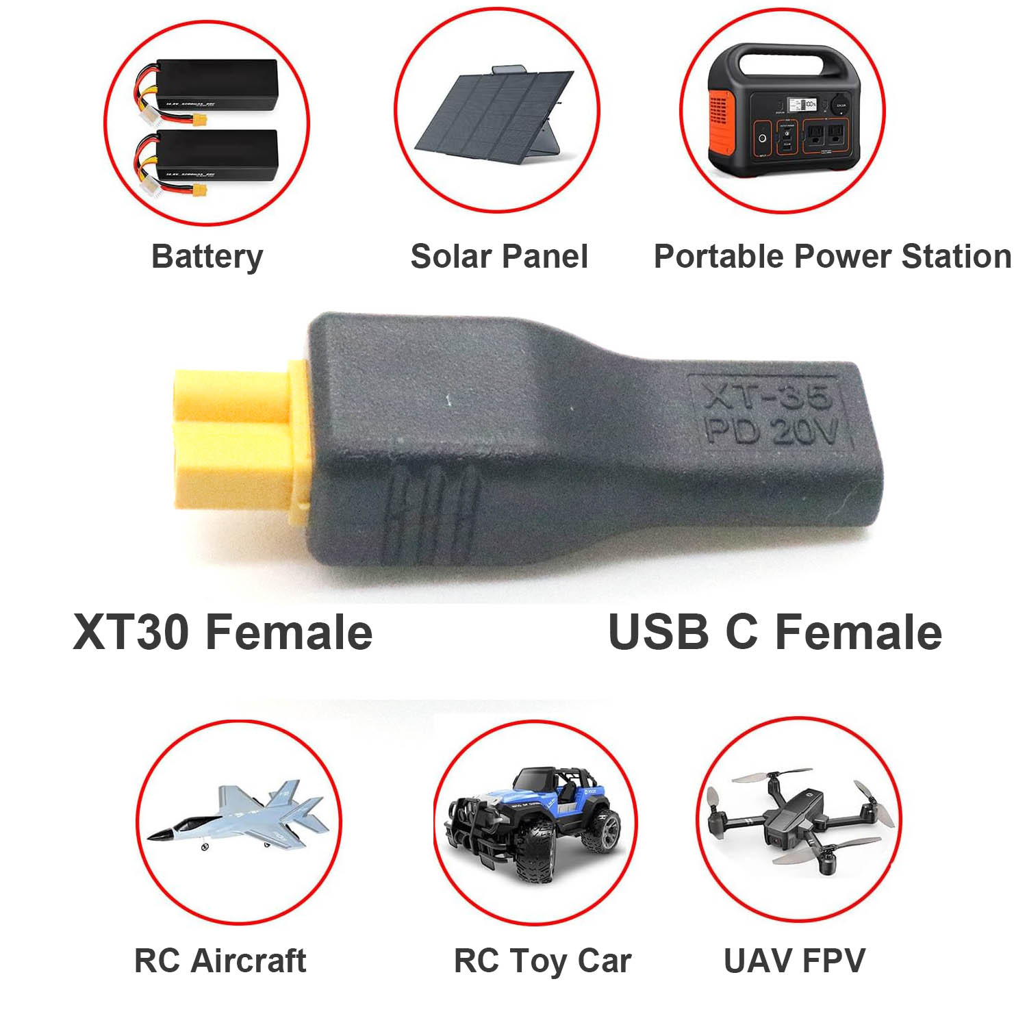 1pc USB Type C Female Input to - Drone Battery Adapter ulasan dan harga